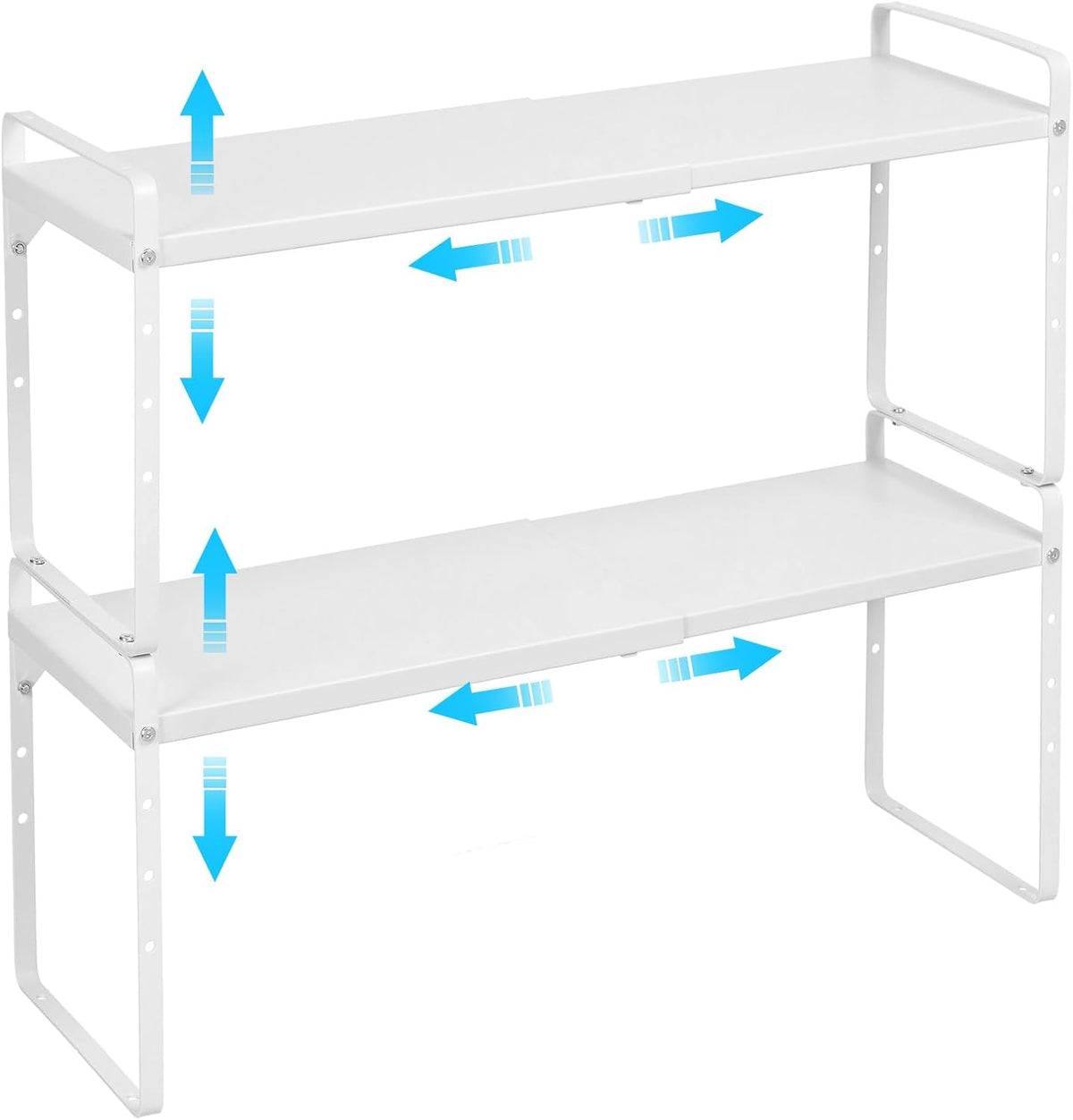 15.5 to 25.5 Inch Expandable Kitchen Cabinet Organizer Shelf, 30 LBS Heavy Duty Adjustable Kitchen Counter Storage Shelves Organizers,Stackable Small Storage Shelf Rack For Cabinet Cupboard