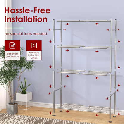 Storage Shelves - 5 Tier Shelf Organizer, Heavy Duty Garage Shelving Unit with Leveling Feet, Stable Metal Shelves Organizer for Pantry, Kitchen and Closet, 33.0" W x 12.6" D x 72.0" H, Black