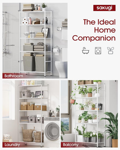 Storage Shelves - 5 Tier Shelf Organizer, Heavy Duty Garage Shelving Unit with Leveling Feet, Stable Metal Shelves Organizer for Pantry, Kitchen and Closet, 33.0" W x 12.6" D x 72.0" H, Black