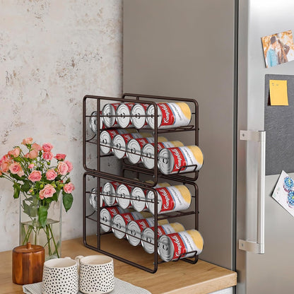 4 Pack Can Organizer for Pantry, Stackable Soda Can Dispenser Rack