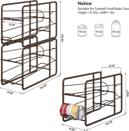4 Pack Can Organizer for Pantry, Stackable Soda Can Dispenser Rack