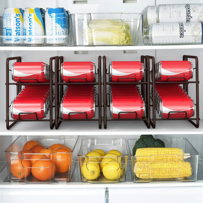 4 Pack Can Organizer for Pantry, Stackable Soda Can Dispenser Rack