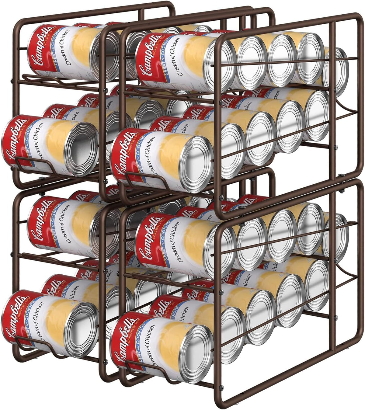 4 Pack Can Organizer for Pantry, Stackable Soda Can Dispenser Rack