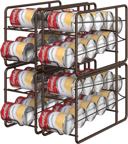 4 Pack Can Organizer for Pantry, Stackable Soda Can Dispenser Rack