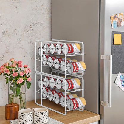 4 Pack Can Organizer for Pantry, Stackable Soda Can Dispenser Rack