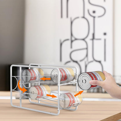 4 Pack Can Organizer for Pantry, Stackable Soda Can Dispenser Rack