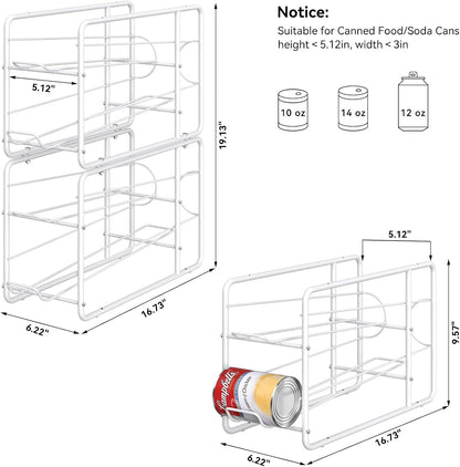 4 Pack Can Organizer for Pantry, Stackable Soda Can Dispenser Rack