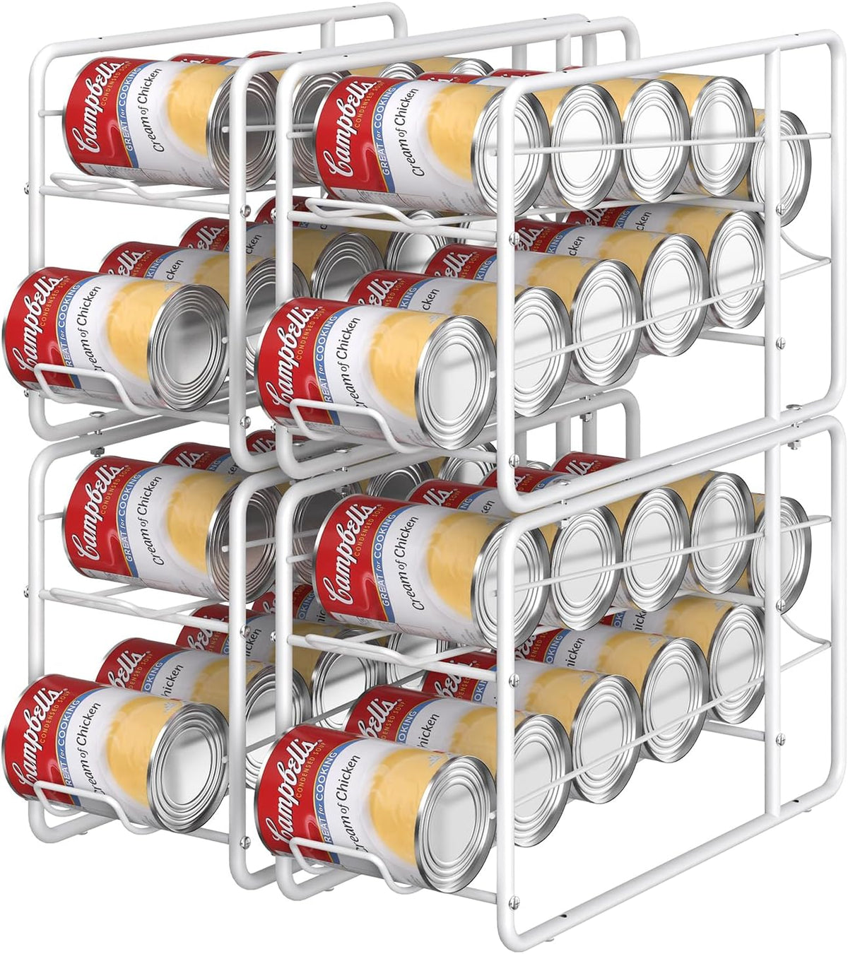 4 Pack Can Organizer for Pantry, Stackable Soda Can Dispenser Rack