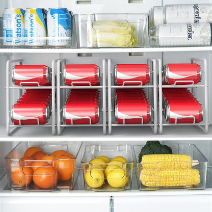 4 Pack Can Organizer for Pantry, Stackable Soda Can Dispenser Rack