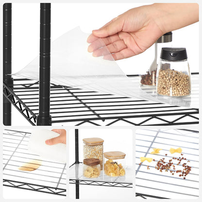 SONGMICS 5-Tier Storage Shelves, Adjustable Wire Shelving Unit, 8 Hooks