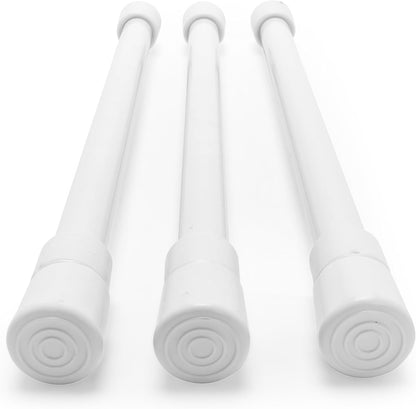 17" RV Refrigerator Bar - Holds Food and Drinks in Place During Travel and Helps Stop Messy Spills - Spring Loaded and Extends 10-inches to 17-inches - 3 Pack -White (44063)