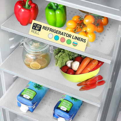 Refrigerator Liners for Shelves (8 Pack) by Linda’s Essentials - Non-Adhesive Drawer and Shelf Liner, BPA-Free Fridge Mats for Kitchen & Cabinets, Easy to Clean, Ideal Household Essentials (Clear)