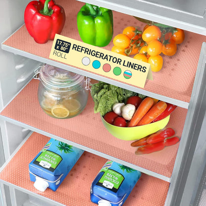 Refrigerator Liners for Shelves (8 Pack) by Linda’s Essentials - Non-Adhesive Drawer and Shelf Liner, BPA-Free Fridge Mats for Kitchen & Cabinets, Easy to Clean, Ideal Household Essentials (Clear)