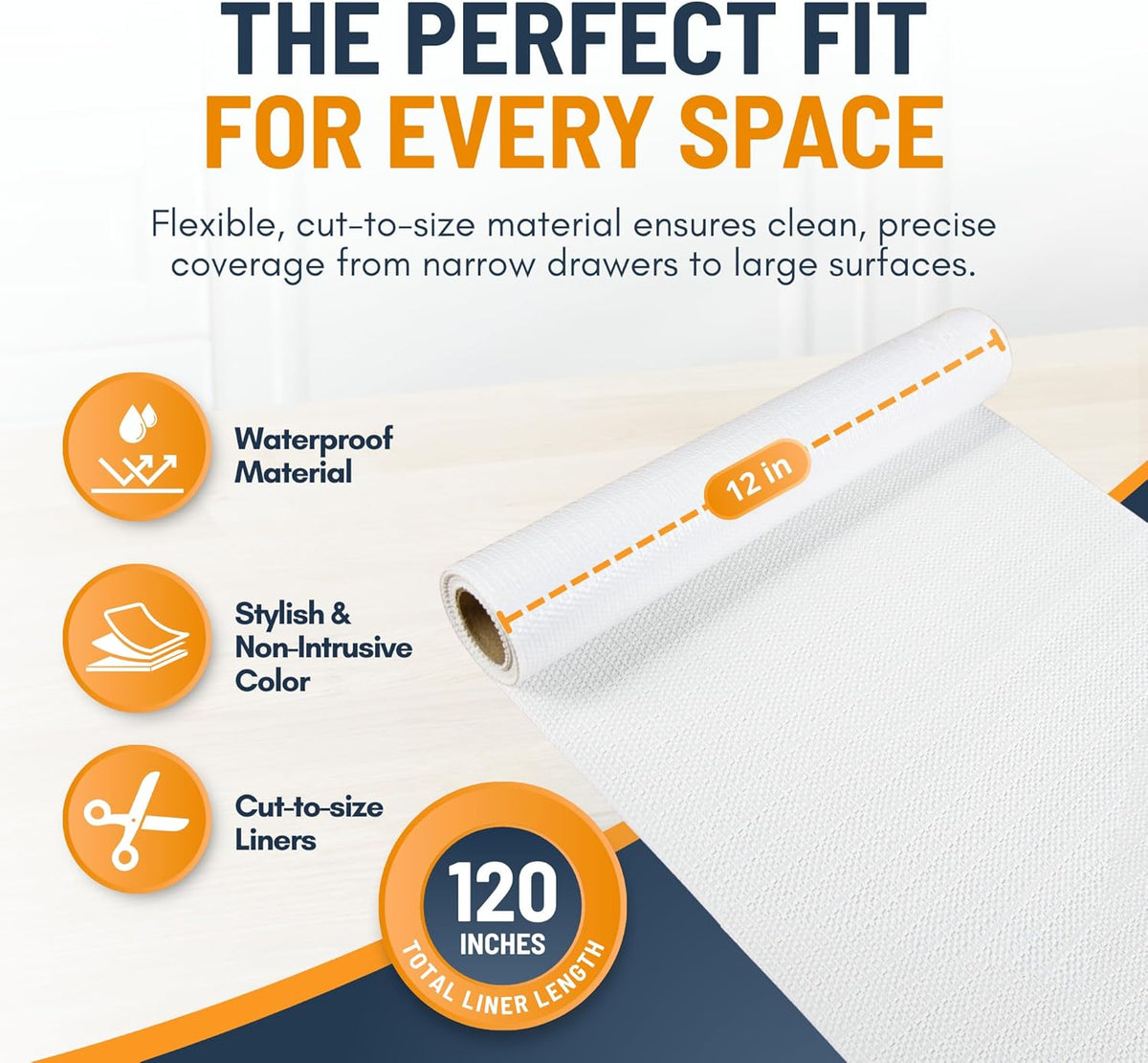 Refrigerator Liners for Shelves (8 Pack) by Linda’s Essentials - Non-Adhesive Drawer and Shelf Liner, BPA-Free Fridge Mats for Kitchen & Cabinets, Easy to Clean, Ideal Household Essentials (Clear)