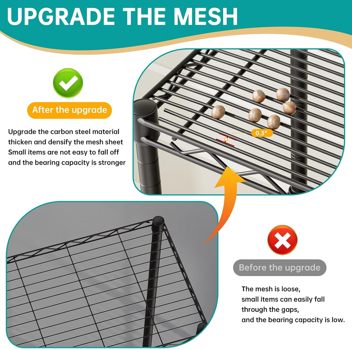 Metal Shelves Wire Shelving Storage Standing Adjustable Shelf Unit