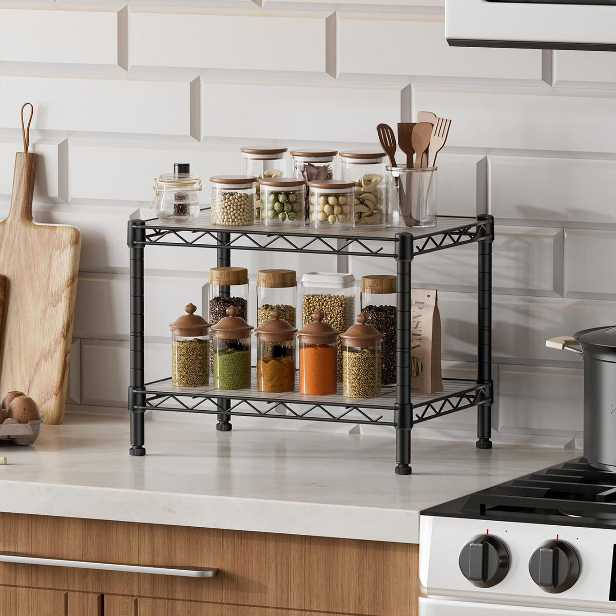Metal Shelves Wire Shelving Storage Standing Adjustable Shelf Unit