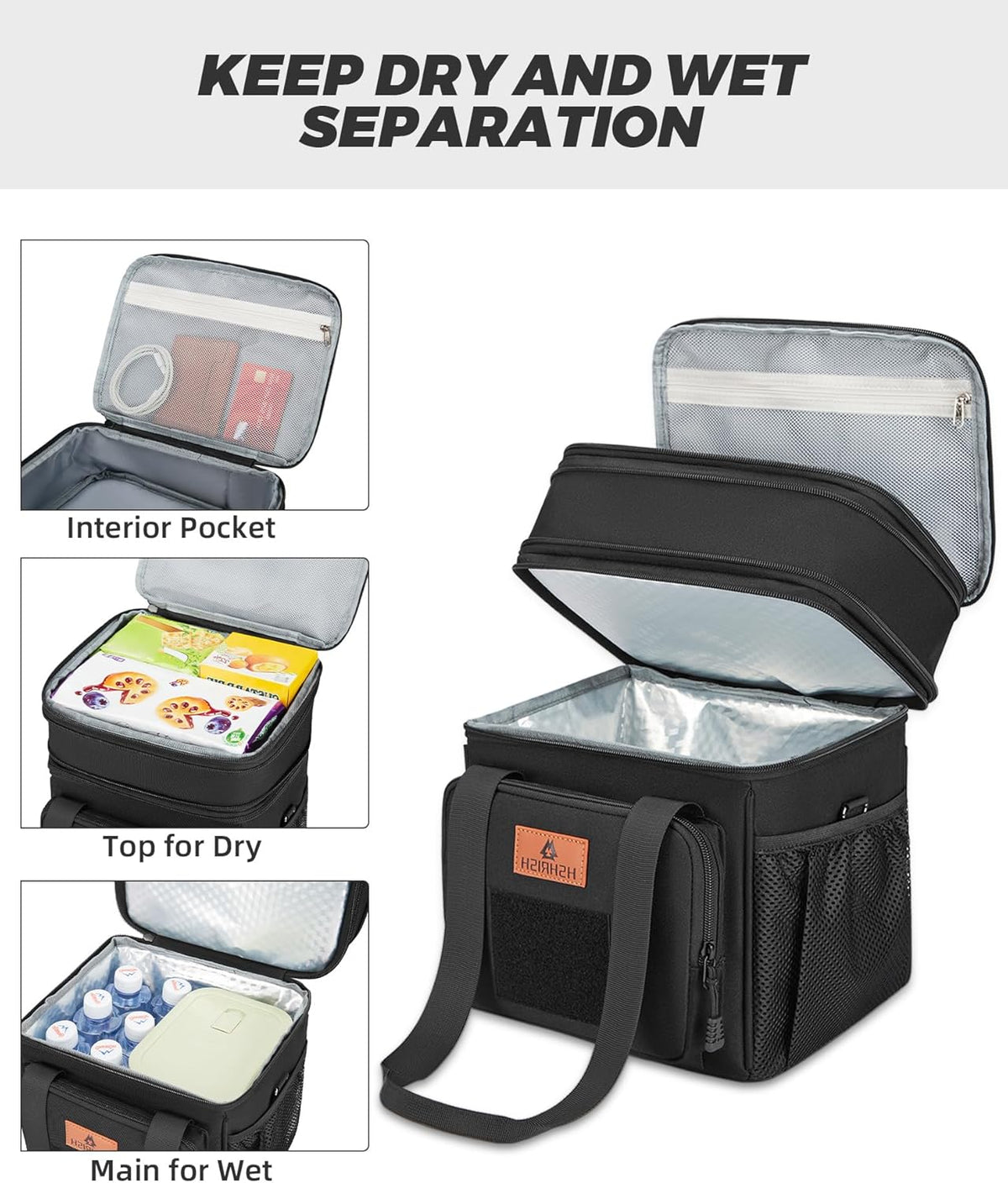 Expandable Lunch Box for Men Durable Leakproof Insulated Lunch Bag 24Cans