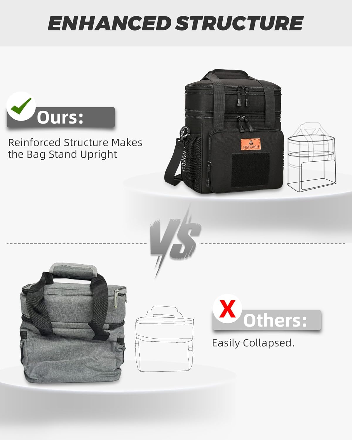 Expandable Lunch Box for Men Durable Leakproof Insulated Lunch Bag 24Cans