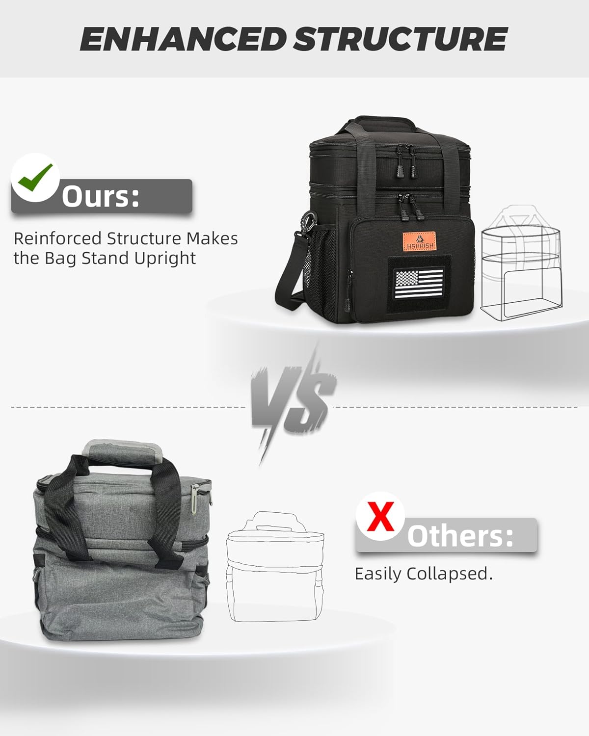 Expandable Lunch Box for Men Durable Leakproof Insulated Lunch Bag 24Cans