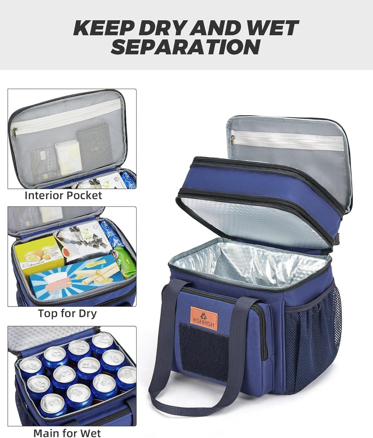 Expandable Lunch Box for Men Durable Leakproof Insulated Lunch Bag 24Cans