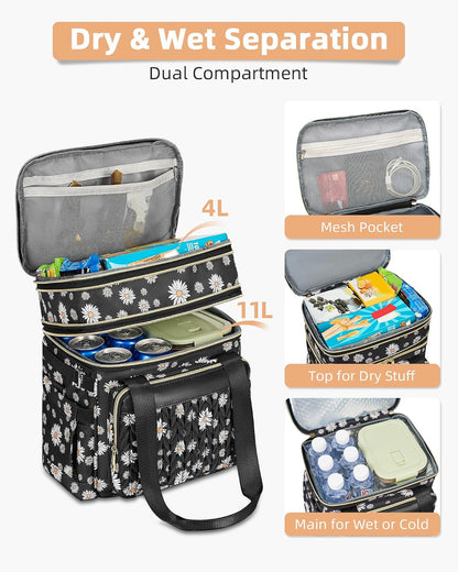 Expandable Lunch Box for Men Durable Leakproof Insulated Lunch Bag 24Cans