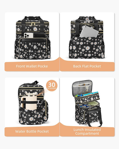 Expandable Lunch Box for Men Durable Leakproof Insulated Lunch Bag 24Cans