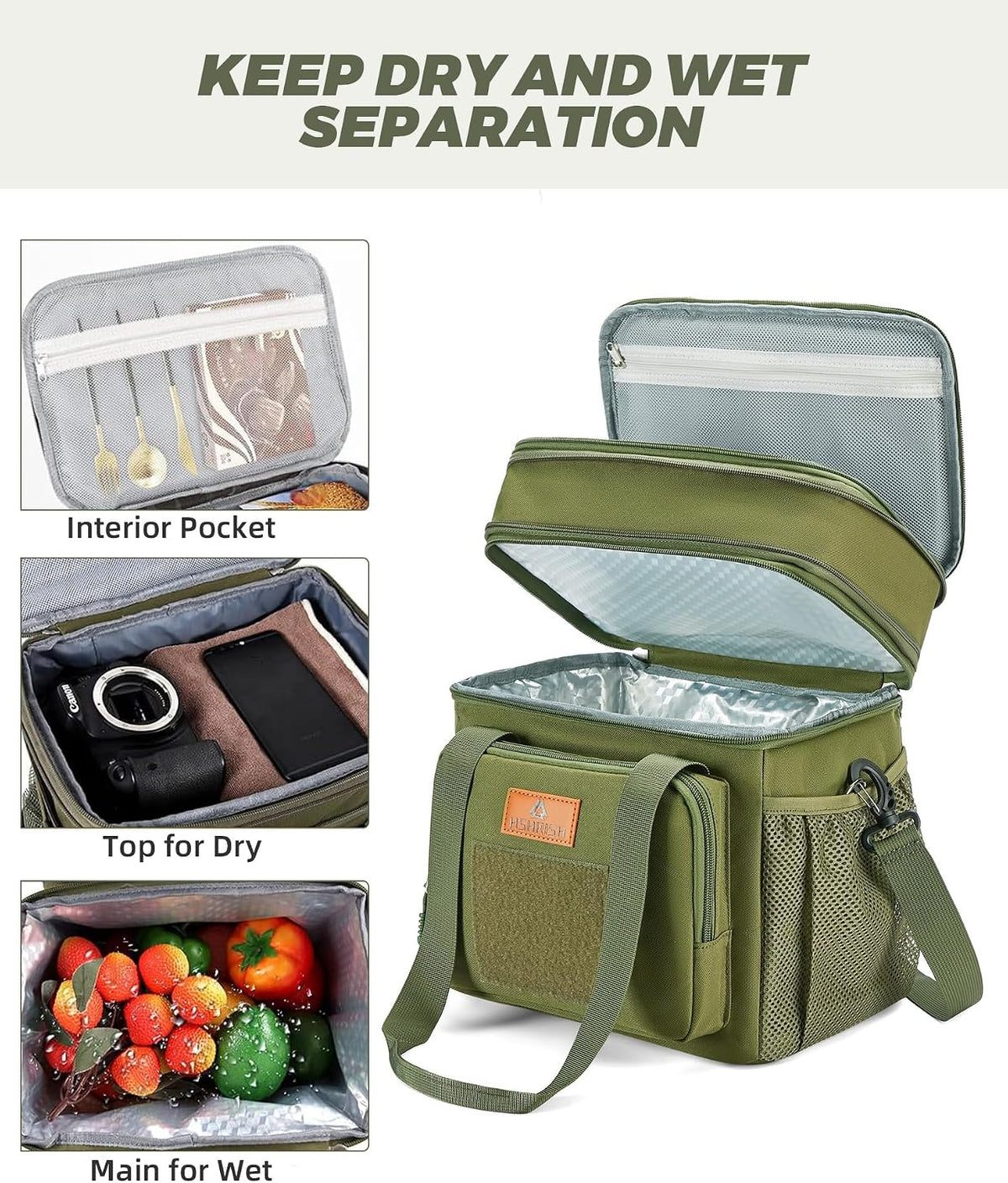 Expandable Lunch Box for Men Durable Leakproof Insulated Lunch Bag 24Cans