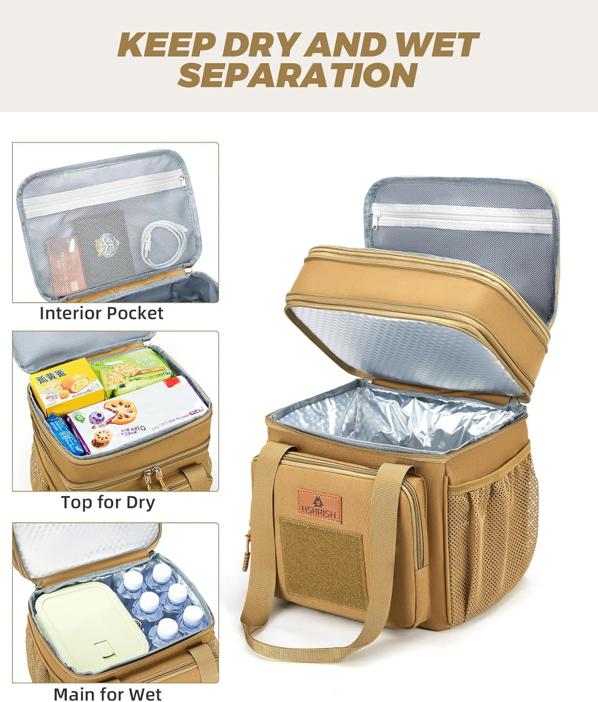 Expandable Lunch Box for Men Durable Leakproof Insulated Lunch Bag 24Cans