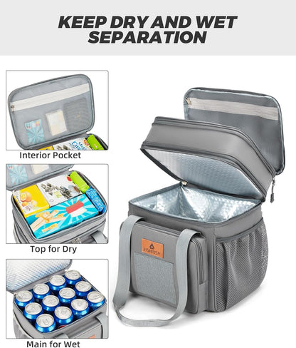 Expandable Lunch Box for Men Durable Leakproof Insulated Lunch Bag 24Cans