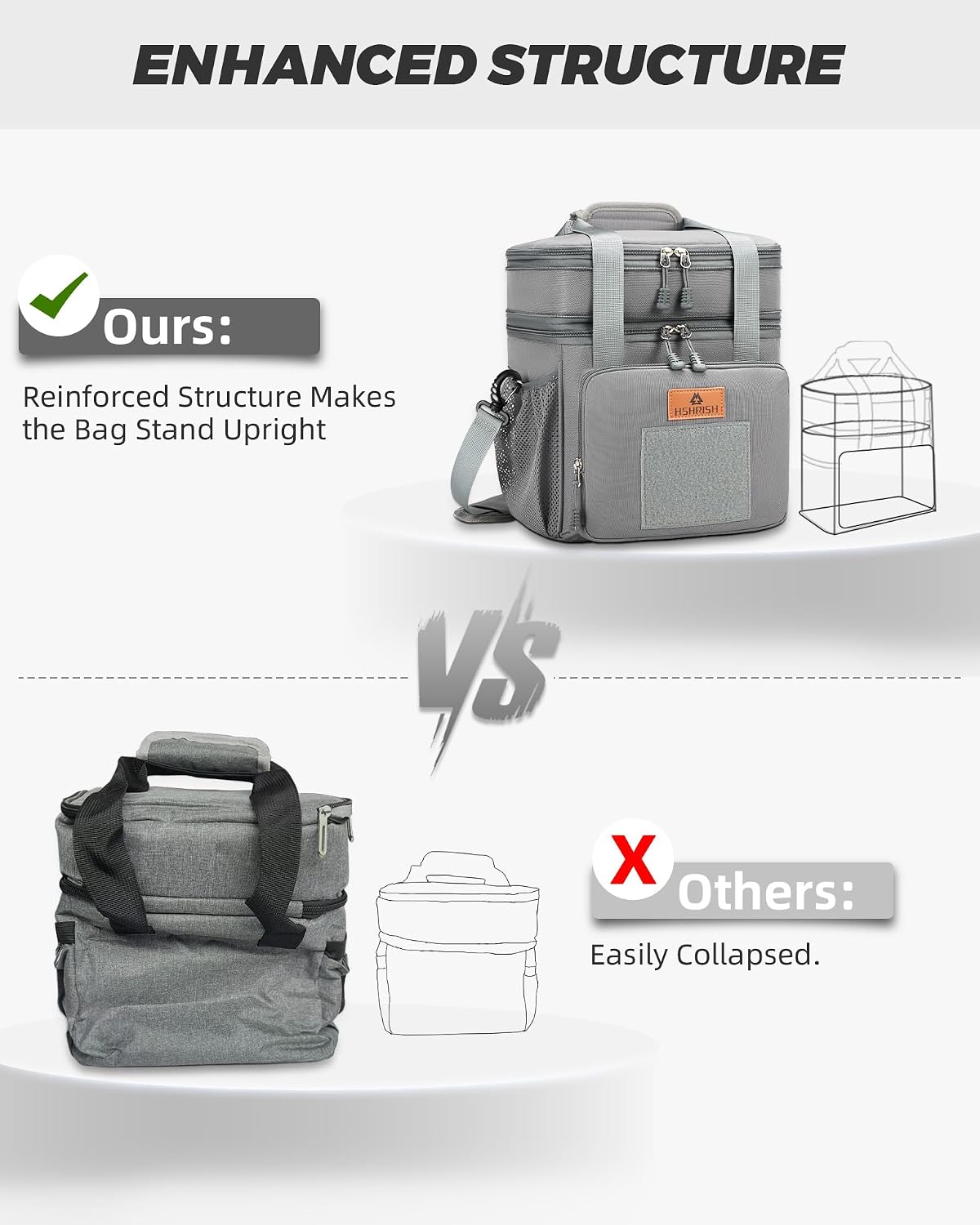 Expandable Lunch Box for Men Durable Leakproof Insulated Lunch Bag 24Cans