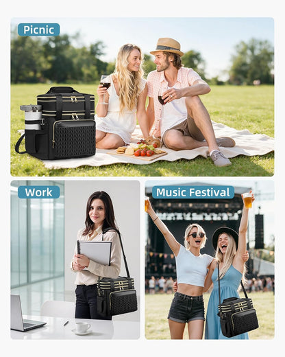 Expandable Lunch Box for Men Durable Leakproof Insulated Lunch Bag 24Cans