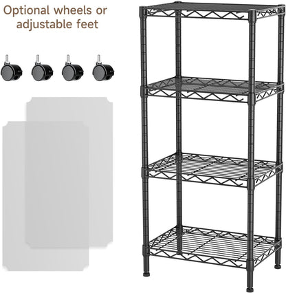 5Tier Adjustable Storage Shelves Metal Wire Shelving Standing Shelf