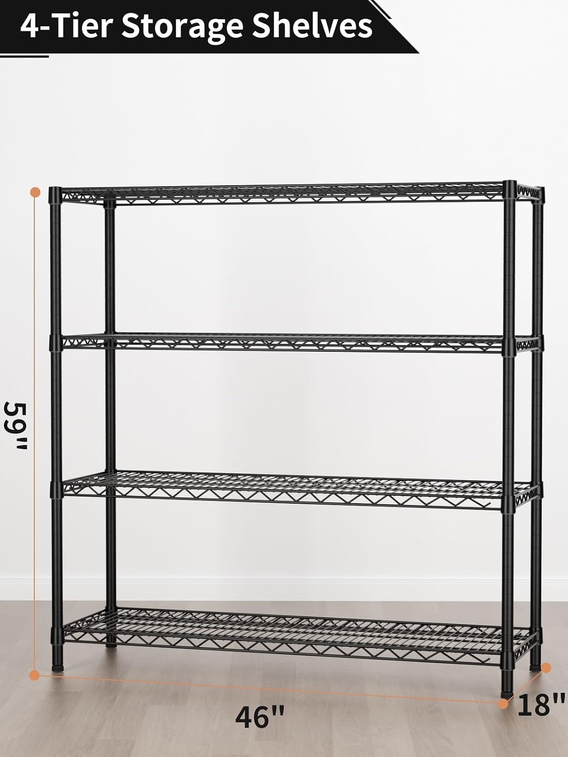 5Tier Adjustable Storage Shelves Metal Wire Shelving Standing Shelf