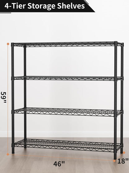 5Tier Adjustable Storage Shelves Metal Wire Shelving Standing Shelf