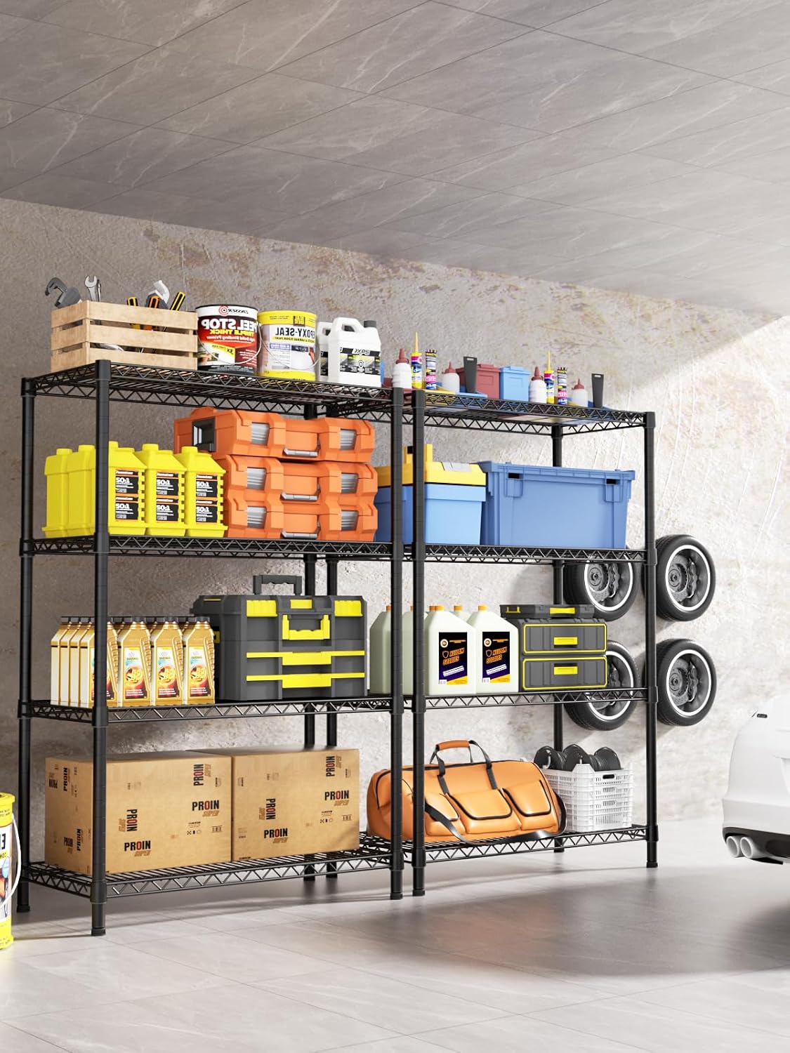5Tier Adjustable Storage Shelves Metal Wire Shelving Standing Shelf