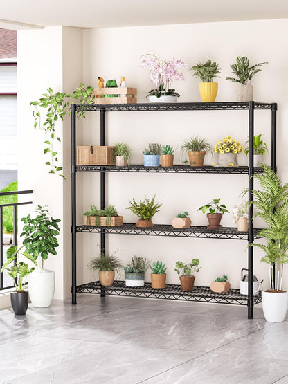 5Tier Adjustable Storage Shelves Metal Wire Shelving Standing Shelf