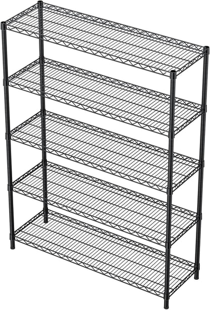 5Tier Adjustable Storage Shelves Metal Wire Shelving Standing Shelf