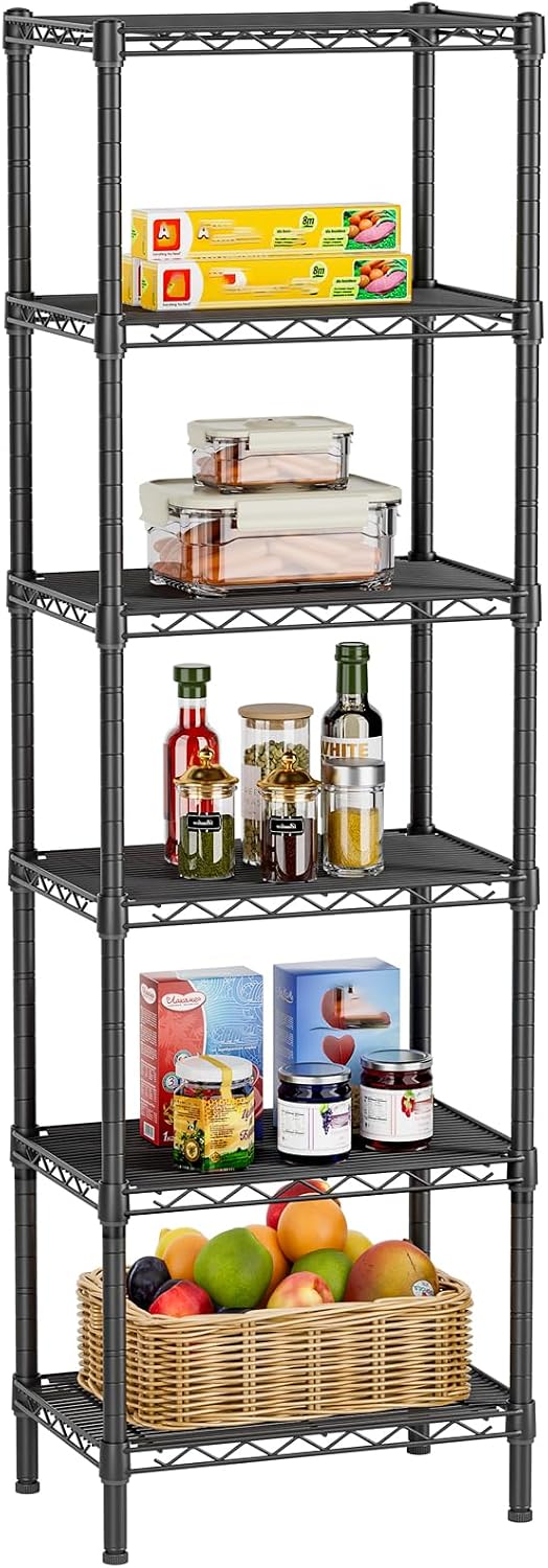 5Tier Adjustable Storage Shelves Metal Wire Shelving Standing Shelf