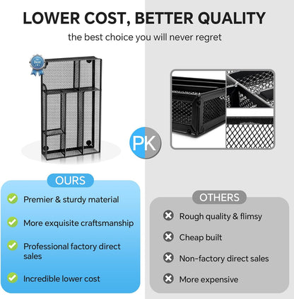 Desk Drawer Organizer, Office Drawer Divider Organizer Tray with 6 Compartments, Metal Mesh Desktop Organization and Accessories for Stationery Makeup Kitchen Toolroom School ＆ Office