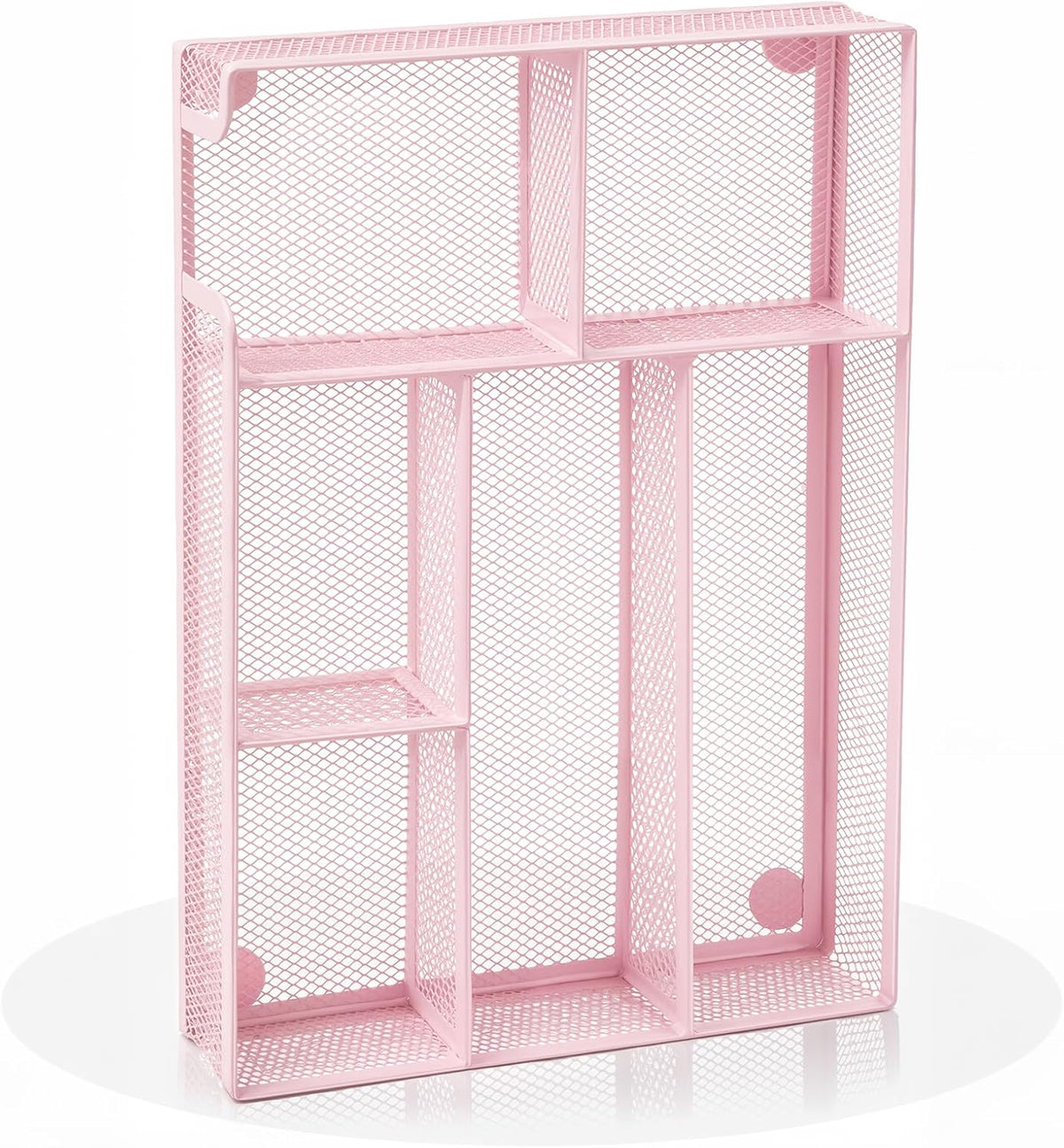 Desk Drawer Organizer, Office Drawer Divider Organizer Tray with 6 Compartments, Metal Mesh Desktop Organization and Accessories for Stationery Makeup Kitchen Toolroom School ＆ Office