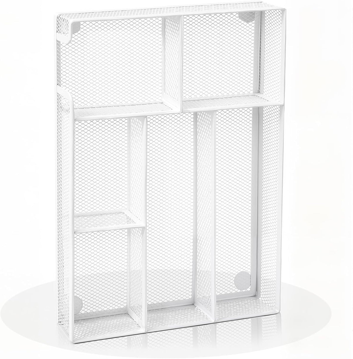 Desk Drawer Organizer, Office Drawer Divider Organizer Tray with 6 Compartments, Metal Mesh Desktop Organization and Accessories for Stationery Makeup Kitchen Toolroom School ＆ Office