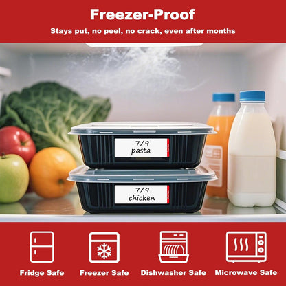 300 PCS Removable Freezer Labels with Dispenser - 1" x 3" Food Labels for Meal Prep Containers, Easy Peel-Off Design, No Residue (Blue)