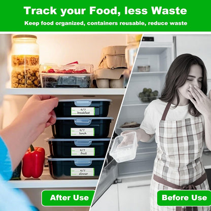 300 PCS Removable Freezer Labels with Dispenser - 1" x 3" Food Labels for Meal Prep Containers, Easy Peel-Off Design, No Residue (Blue)