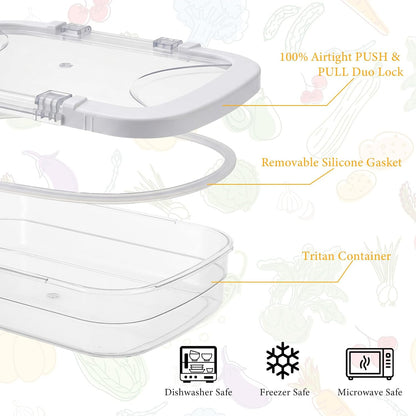 3 Pcs Deli Meat Containers for Fridge with Airtight Lids-Stackable Food Storage Containers, Clear Plastic Lunch Meat Container for Refrigerator Storage Sandwich Ham Cheese Salami Sliced Turkey