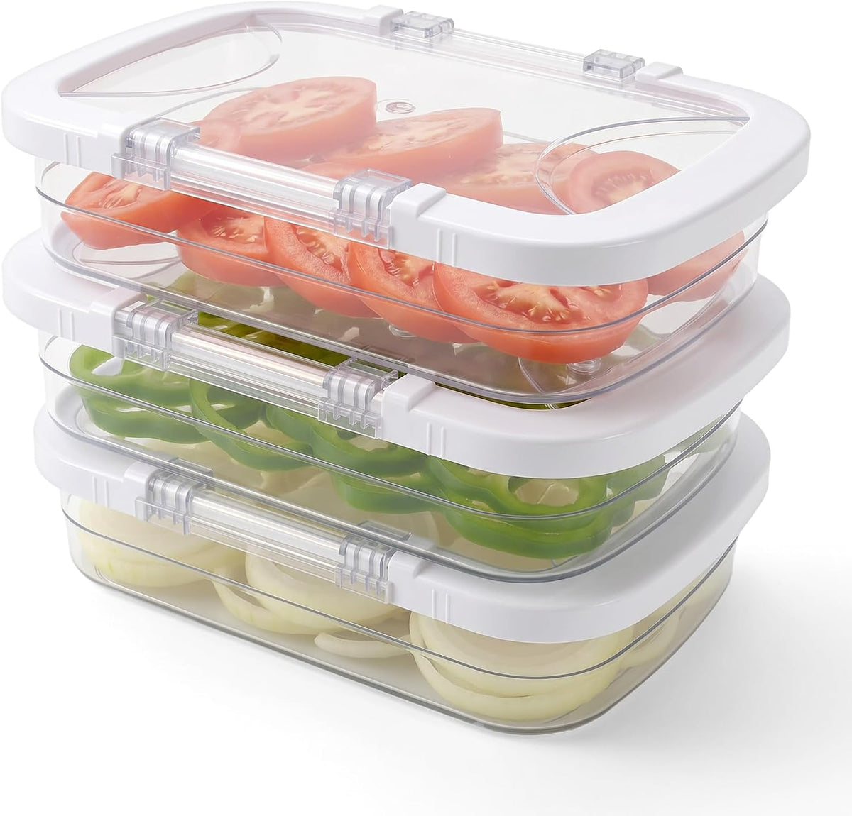 3 Pcs Deli Meat Containers for Fridge with Airtight Lids-Stackable Food Storage Containers, Clear Plastic Lunch Meat Container for Refrigerator Storage Sandwich Ham Cheese Salami Sliced Turkey