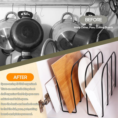 2 Pack Base Cabinet Tray Dividers 11.8 * 9 * 3inch Baking Sheet Organizer Rack Cookie Sheet Organizer Narrow U-shaped Wire Tray Divider Steel Cookware Holder with 3 Slots for Narrow cabinet