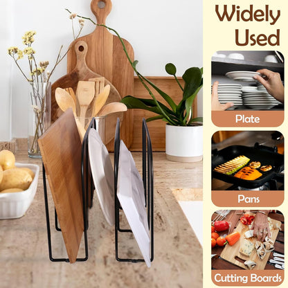 2 Pack Base Cabinet Tray Dividers 11.8 * 9 * 3inch Baking Sheet Organizer Rack Cookie Sheet Organizer Narrow U-shaped Wire Tray Divider Steel Cookware Holder with 3 Slots for Narrow cabinet