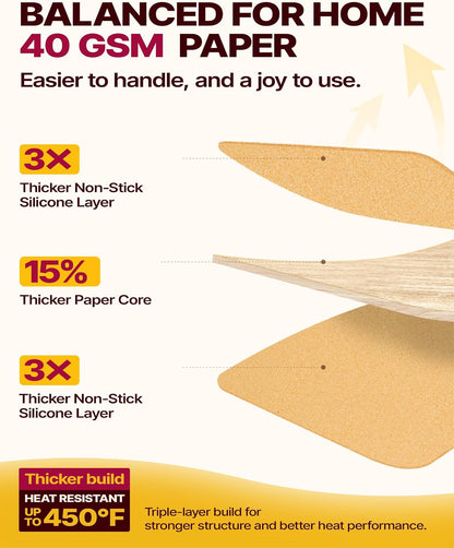 9x13 Inch Parchment Paper Sheets, Unbleached Non-Stick