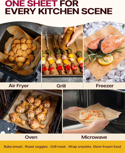 9x13 Inch Parchment Paper Sheets, Unbleached Non-Stick