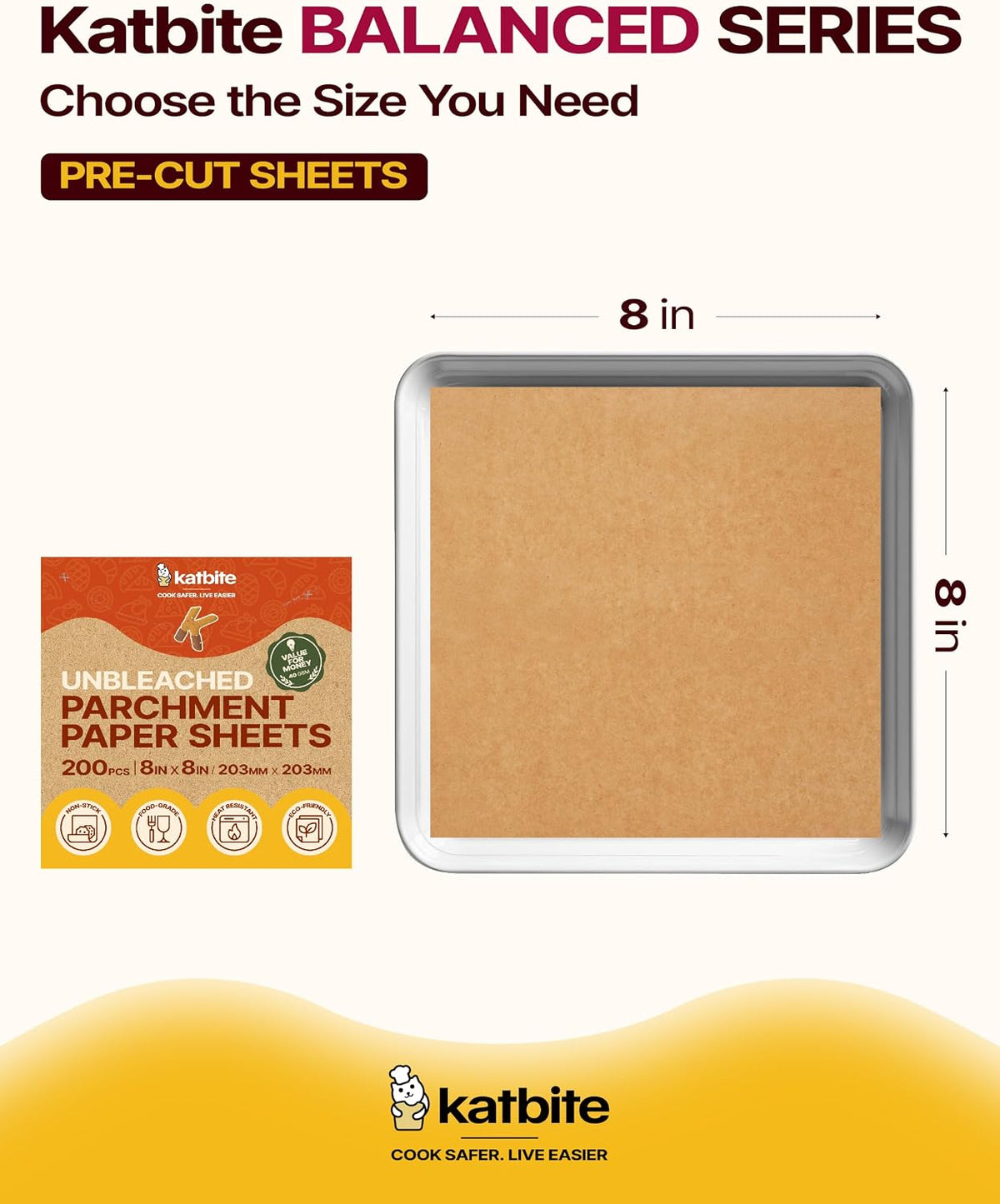 9x13 Inch Parchment Paper Sheets, Unbleached Non-Stick